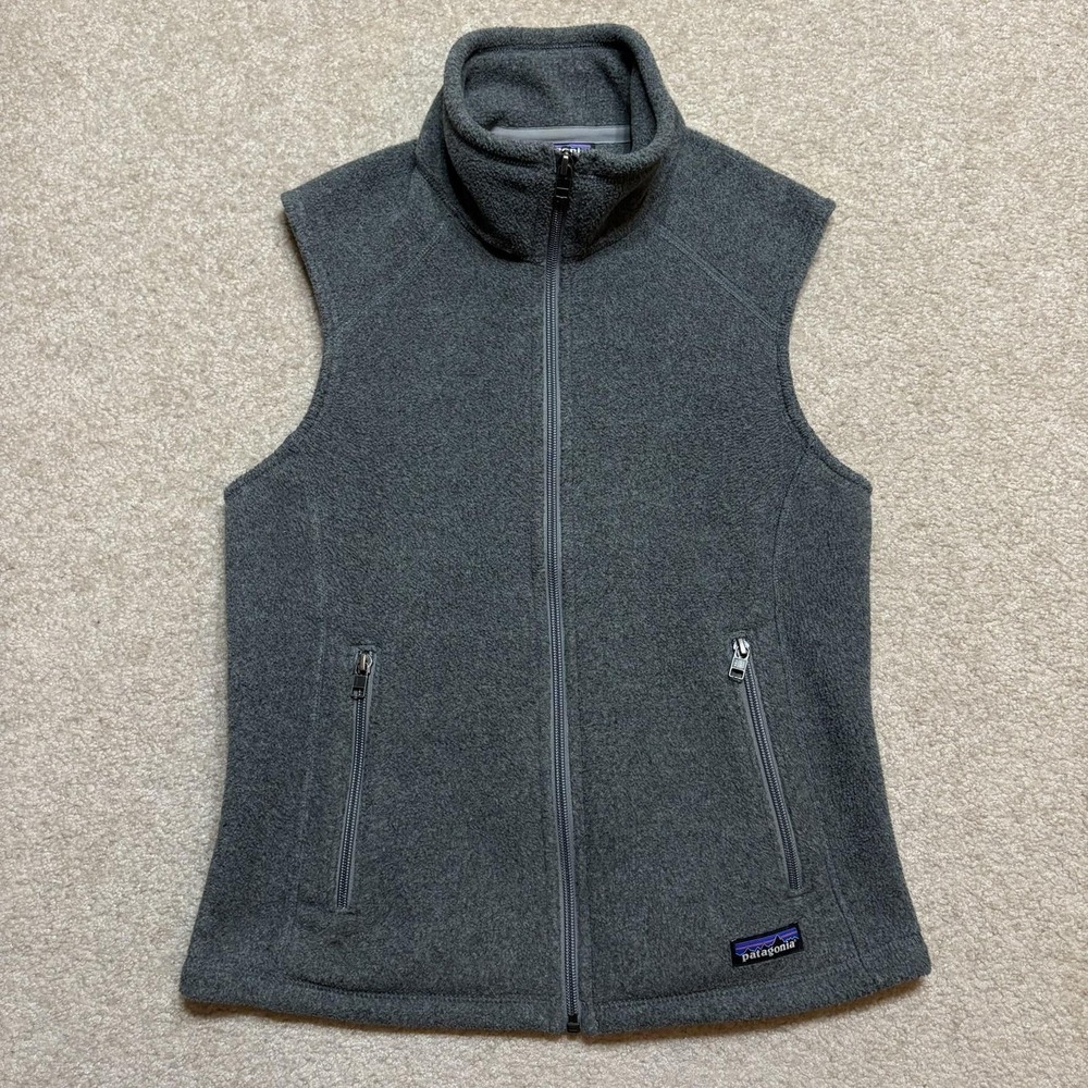 Patagonia Synchilla Vest Womens Small Gray Fleece Full Zip Pockets Telluride